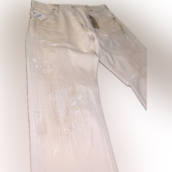 RRL DoubleRL Ralph Lauren High Slim Cream Beige Straight Cowboy Jeans 30x30 Pant - Picture 12 of 13